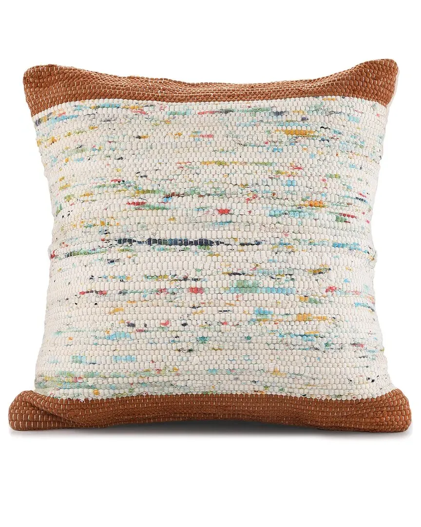 Rosalie Handwoven Abstract Throw Pillow - Red, Cotton