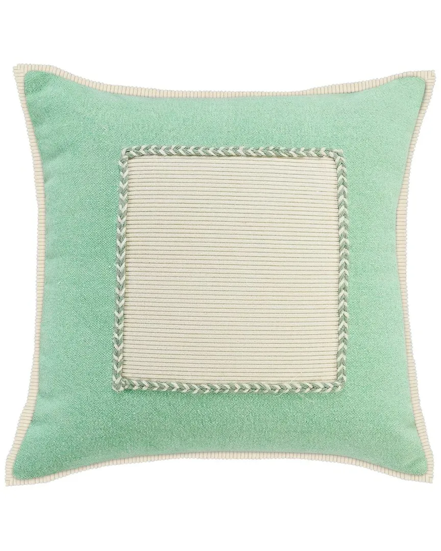 Sabien Framed Throw Pillow - Green, Cotton image