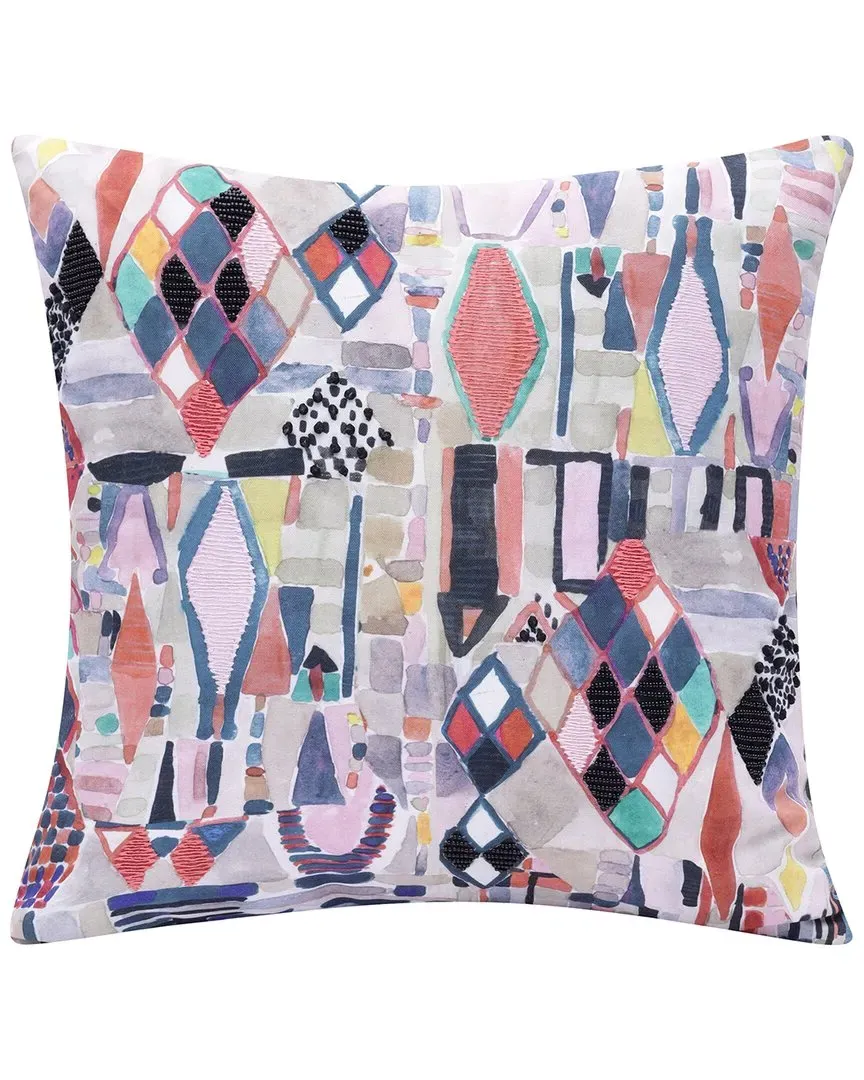 Scarlett Abstract Handmade Throw Pillow - Multicolor