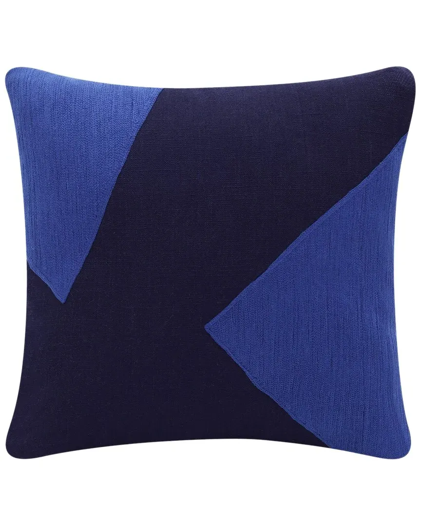 Scarlett Colorblock Handmade Throw Pillow - Blue, Cotton image