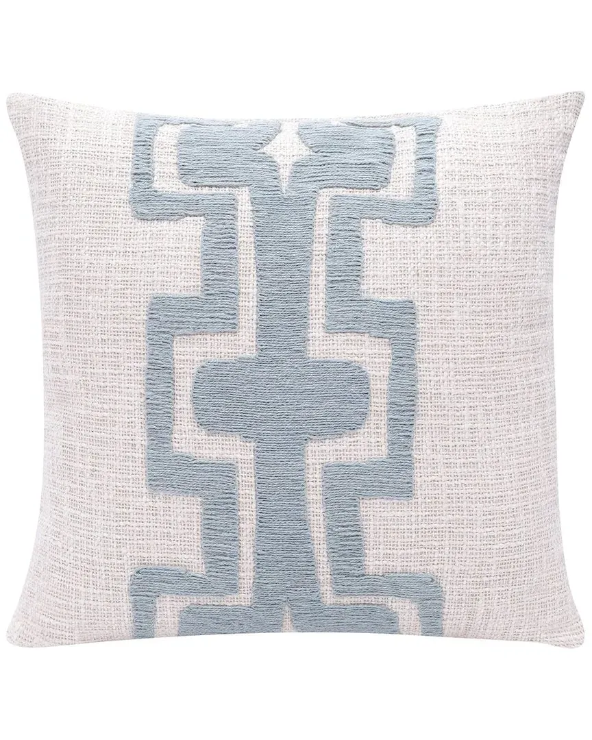Scarlett Geometric Handmade Throw Pillow - Blue