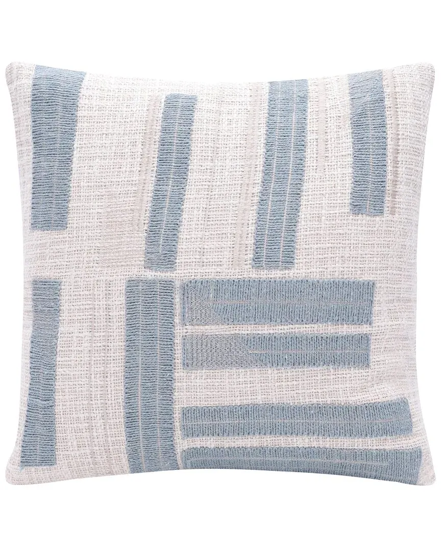 Scarlett Geometric Handmade Throw Pillow - Blue