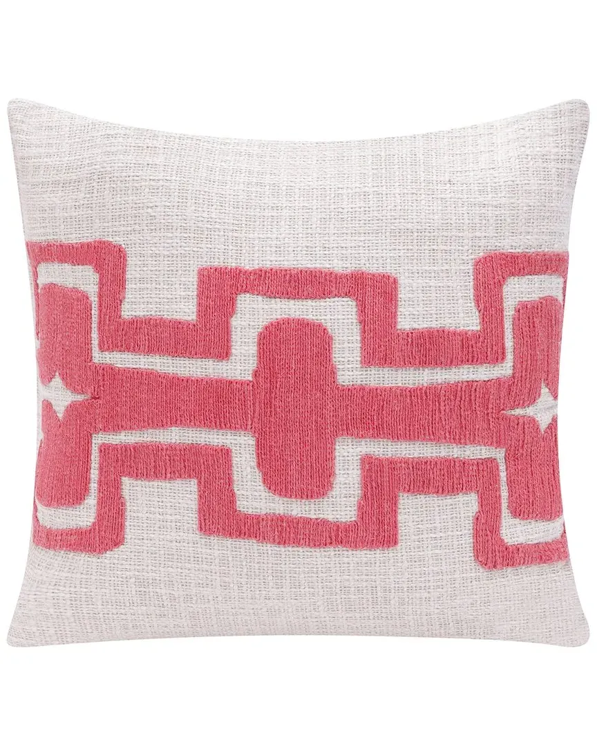 Scarlett Geometric Handmade Throw Pillow - Coral