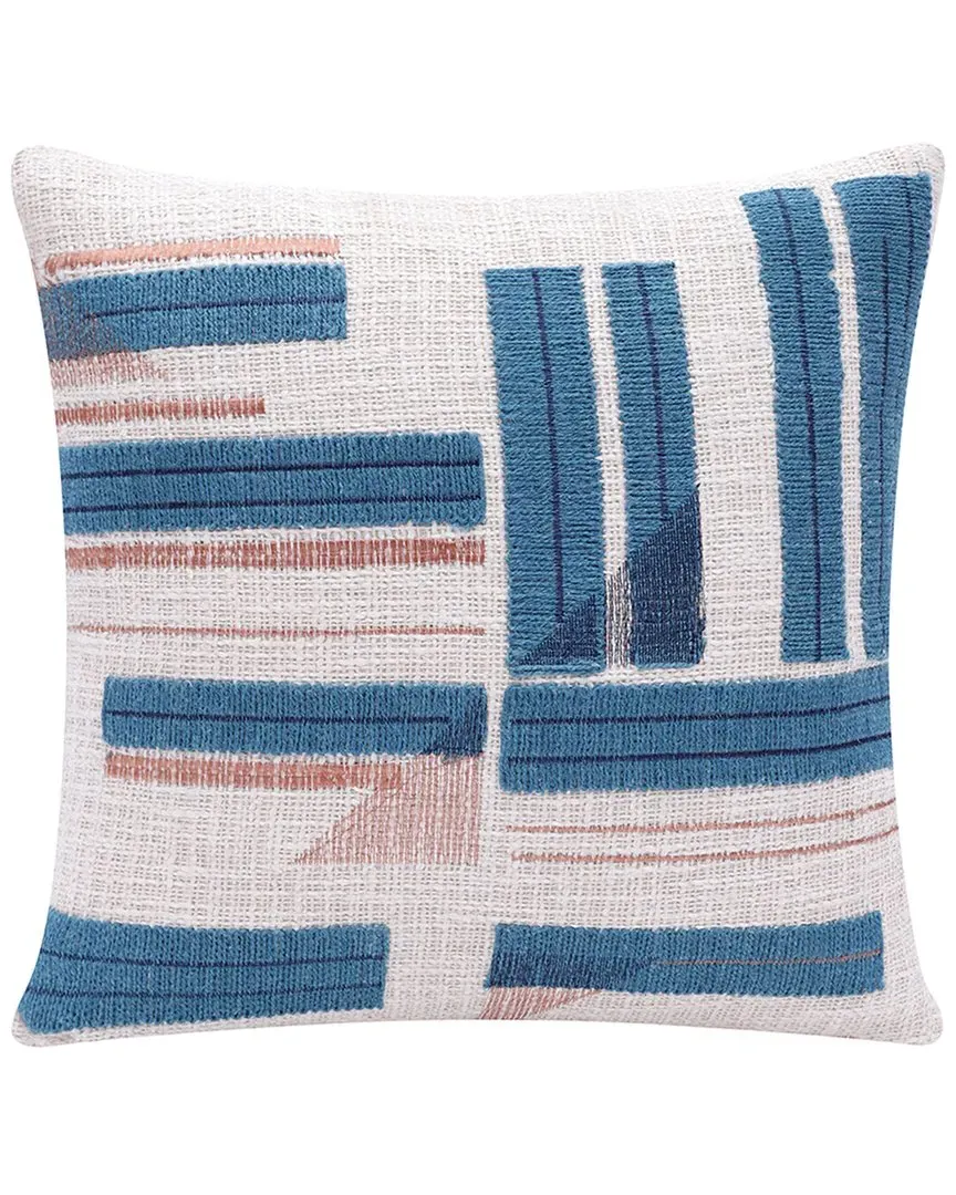 Scarlett Geometric Handmade Throw Pillow - Teal image