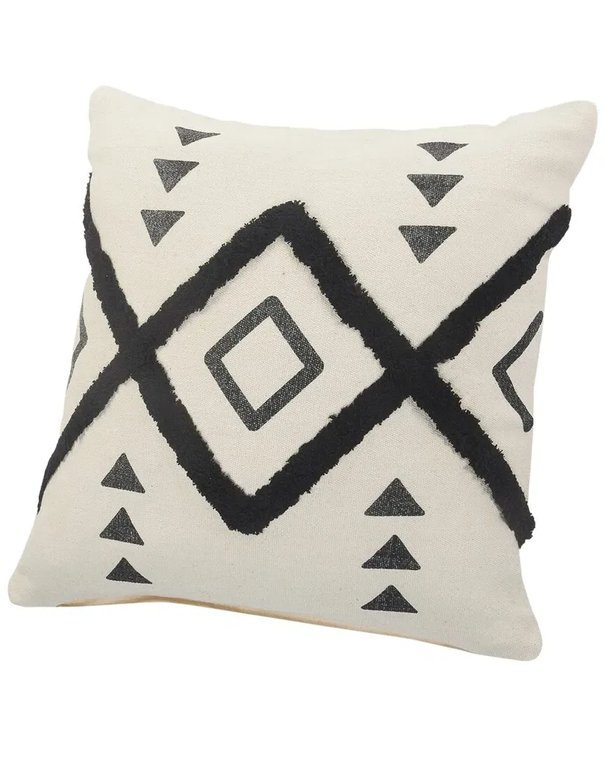 Set of 2 Avant-Garde Diamond Throw Pillows - Ivory, Cotton