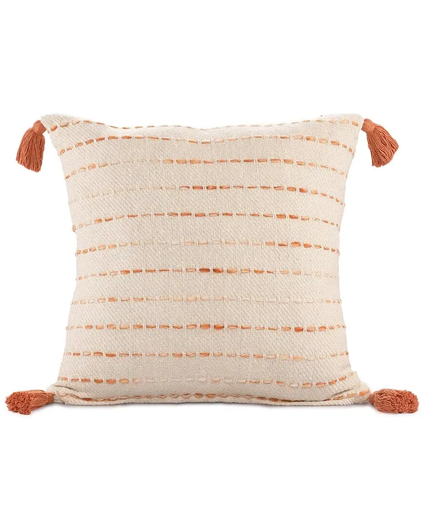 Set of 2 Torrent Striped Throw Pillows - Orange, Cotton