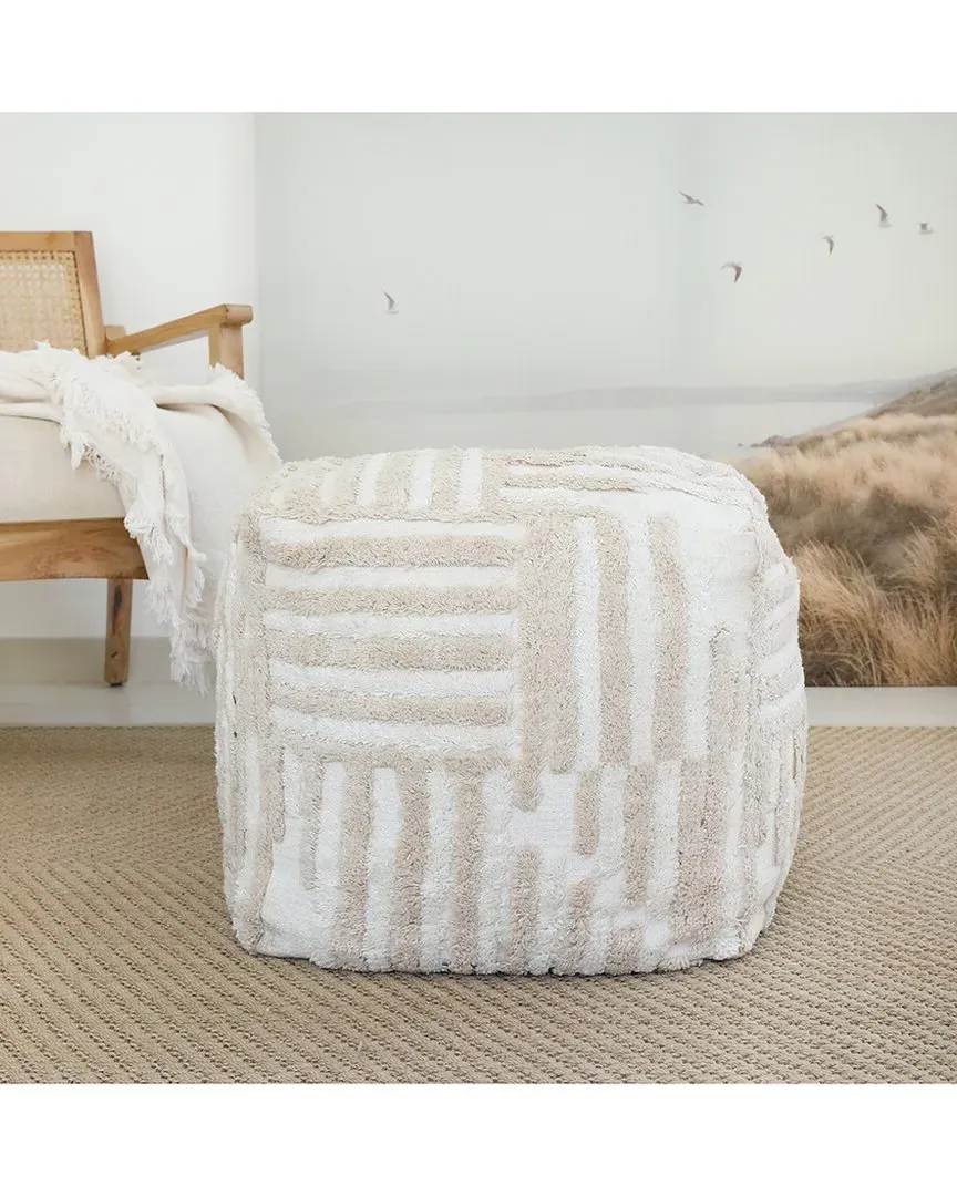 Shelby Cube Pouf - Beige, Cotton image
