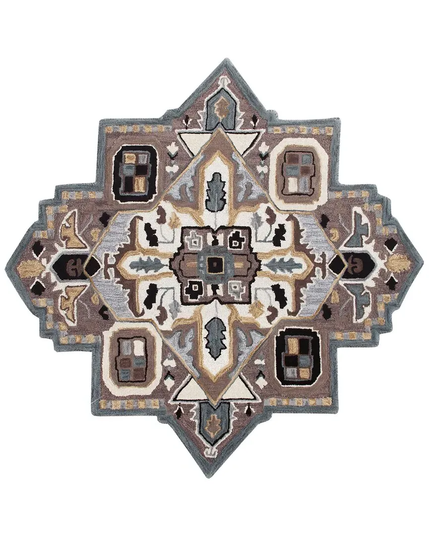 Shena Hand-Tufted Southwestern Area Rug - Gray, Wool