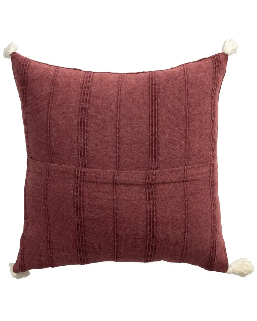 Silvia Striped Throw Pillow - Red, Cotton