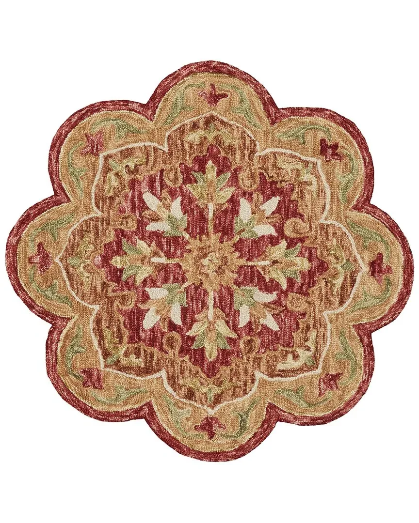 Sinuous Hand Hooked Rug - Red, Wool image