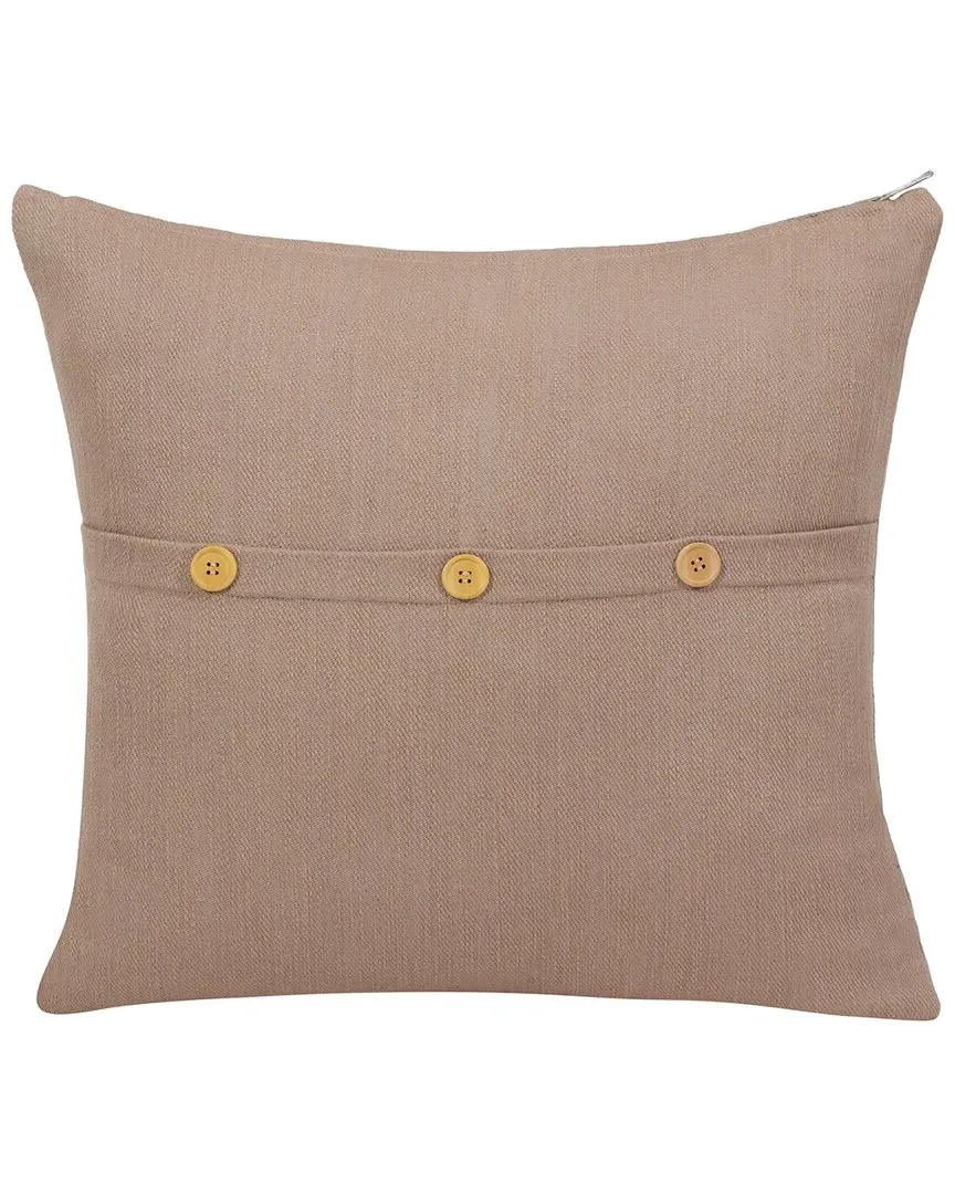 South Hampton Buttoned Decorative Pillow - Brown, Cotton image