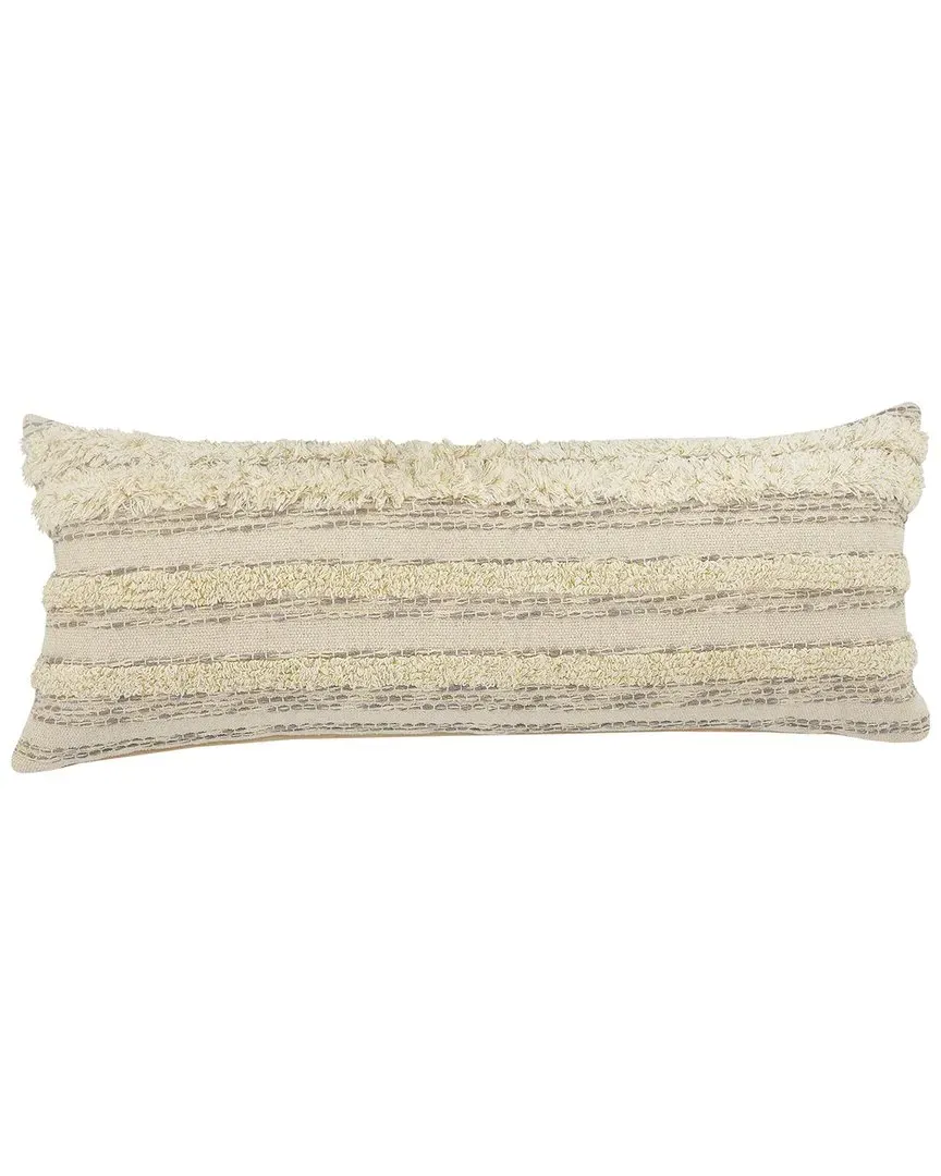Tufted Lumbar Pillow with Removable Cover - Cream