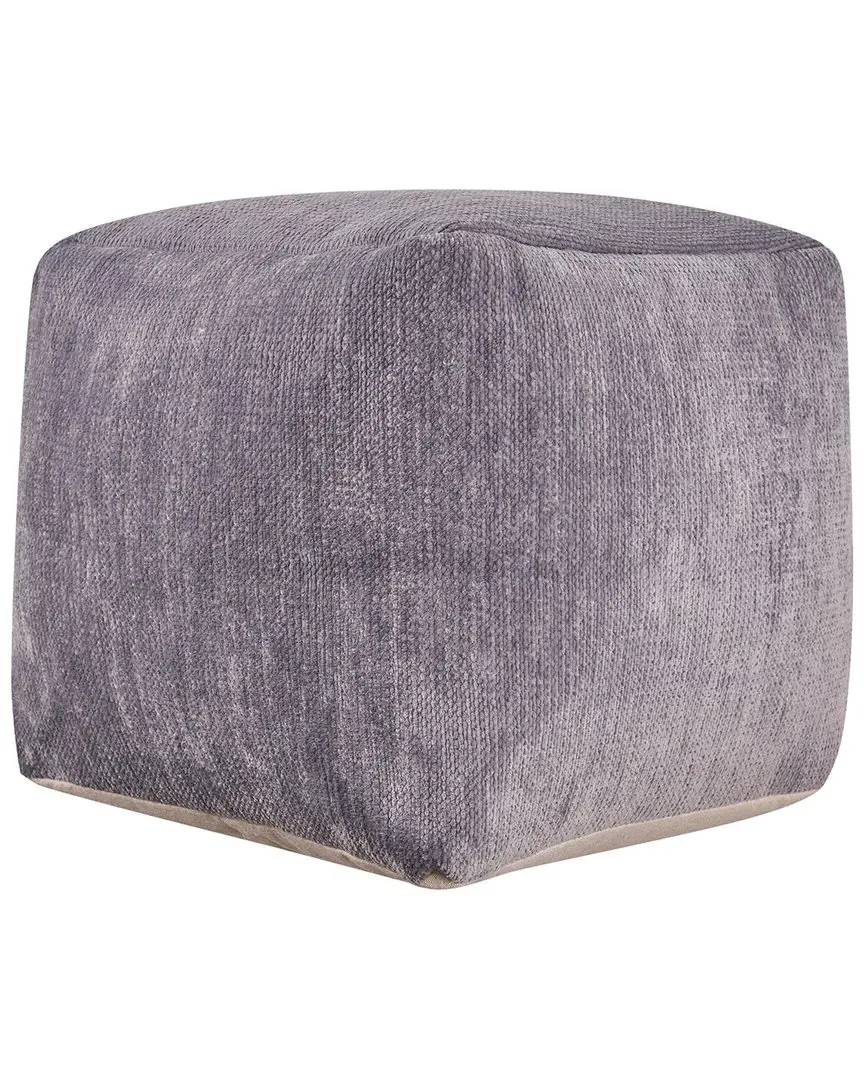 Yildiz Cube Pouf - Grey, Chenille