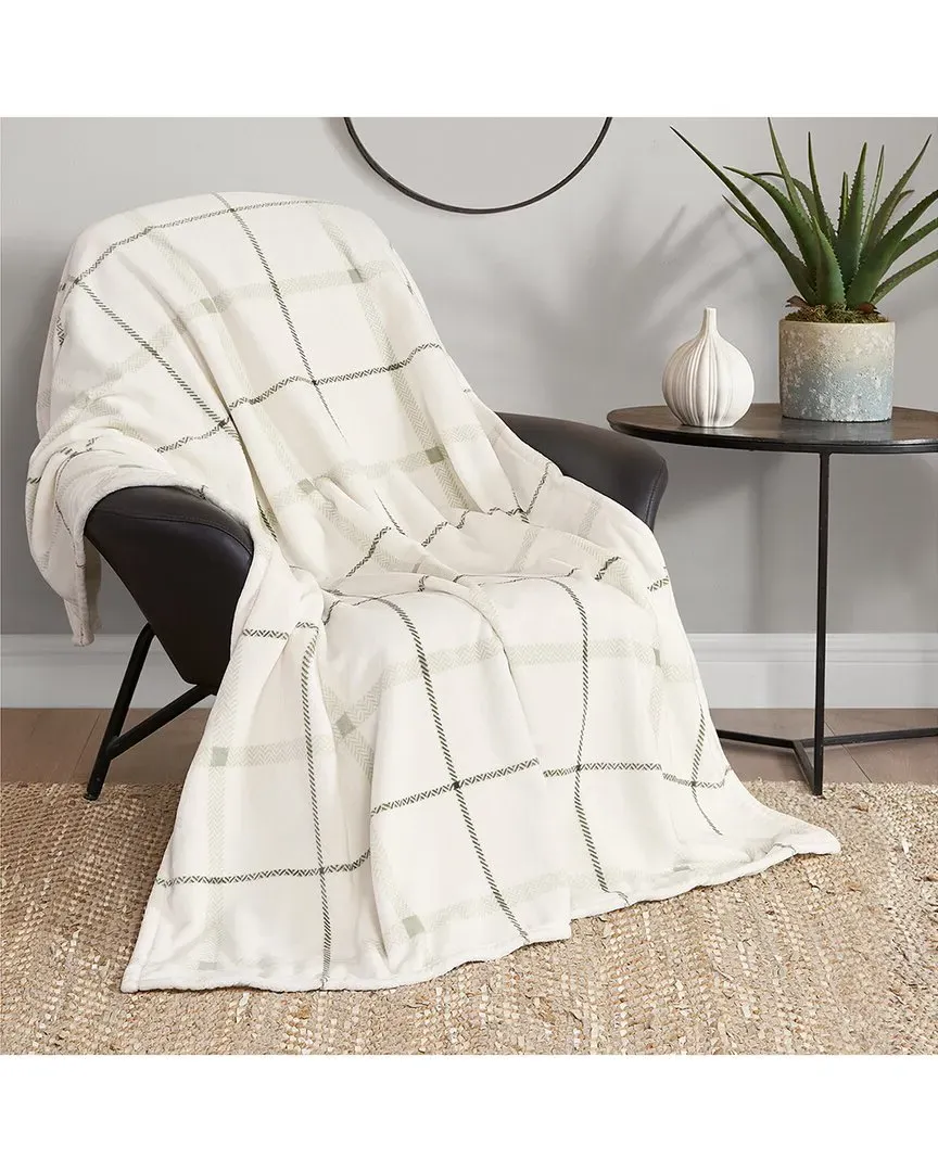Palmdale Plaid Throw Blanket - Sage Green, Microfiber image