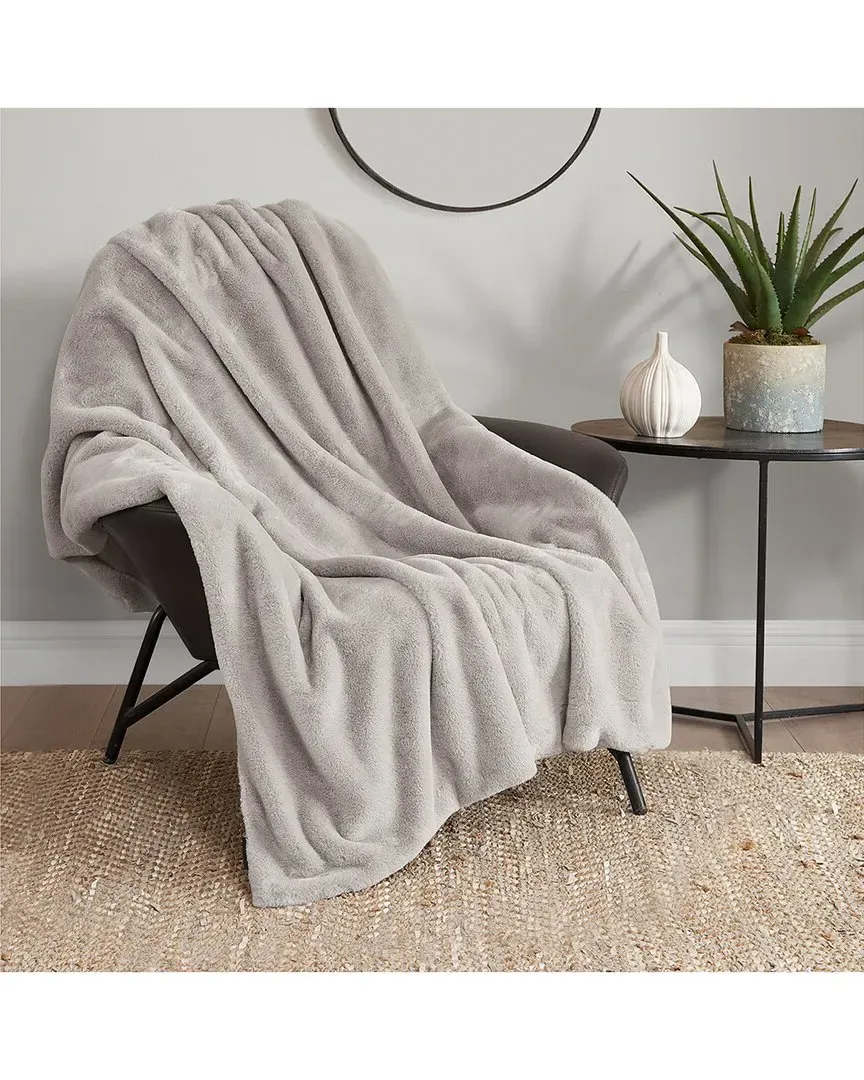 Solid Fuzzy Throw Blanket - Grey, Faux Fur