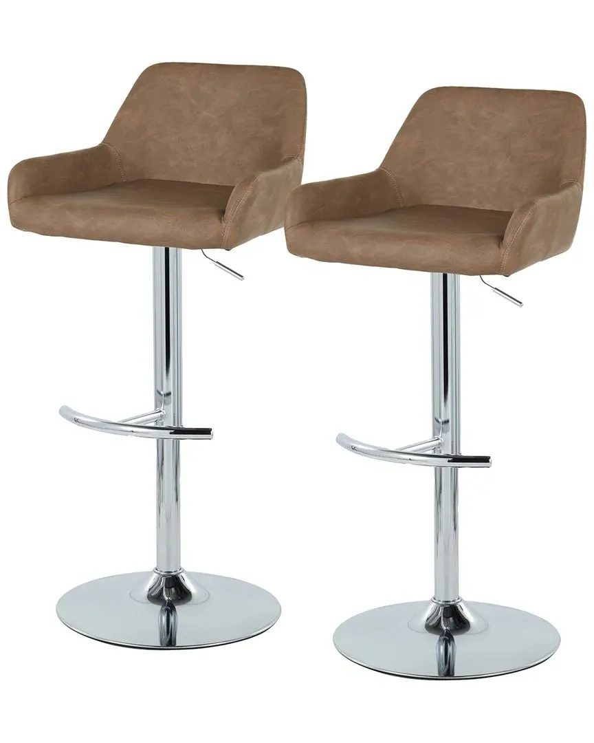 Daniella Set of 2 Adjustable Bar Stools with Footrest image