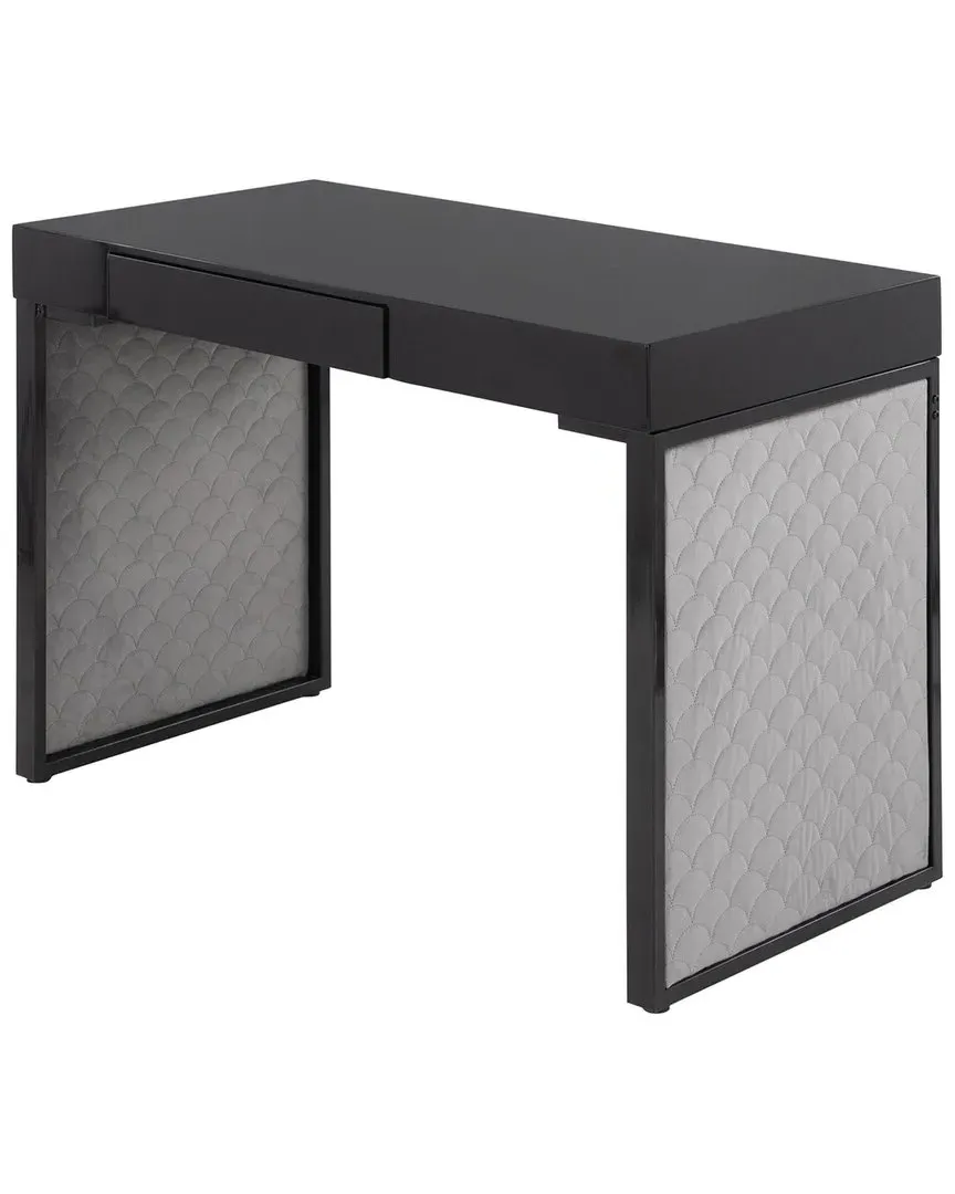 Drift Upholstered Desk with Drawer - Black, Velvet image
