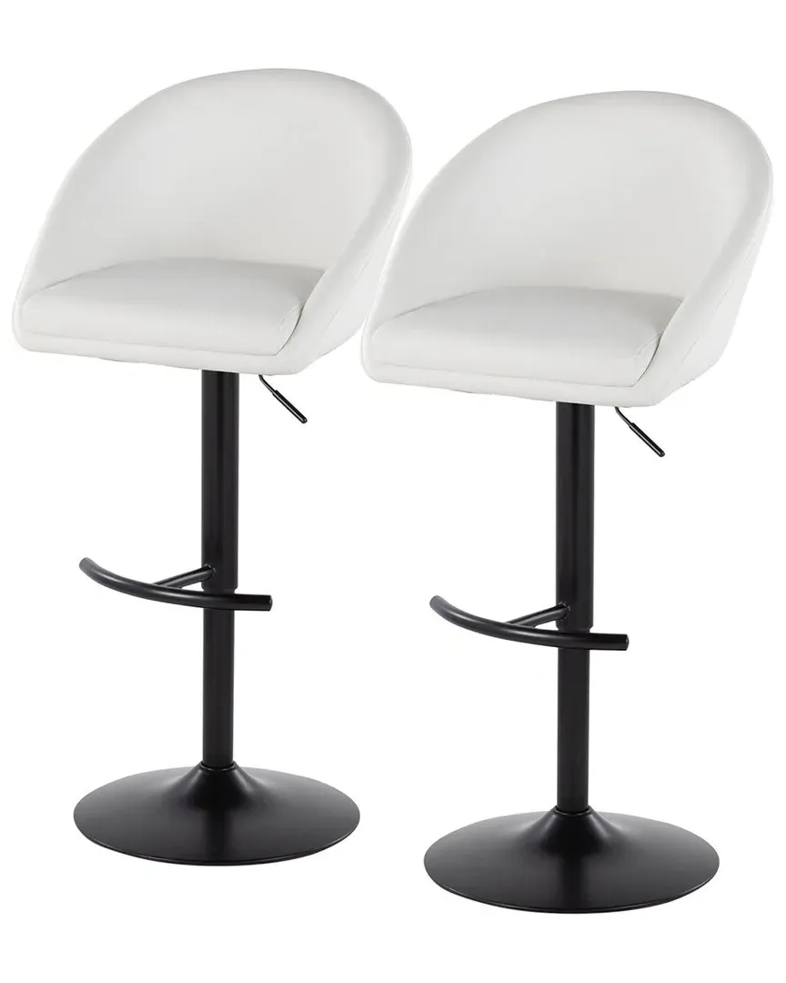 Matisse Highback Adjustable Bar Stools with Footrest - White