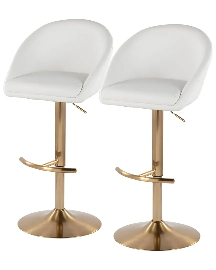 Matisse Highback Adjustable Bar Stools with Footrest - White