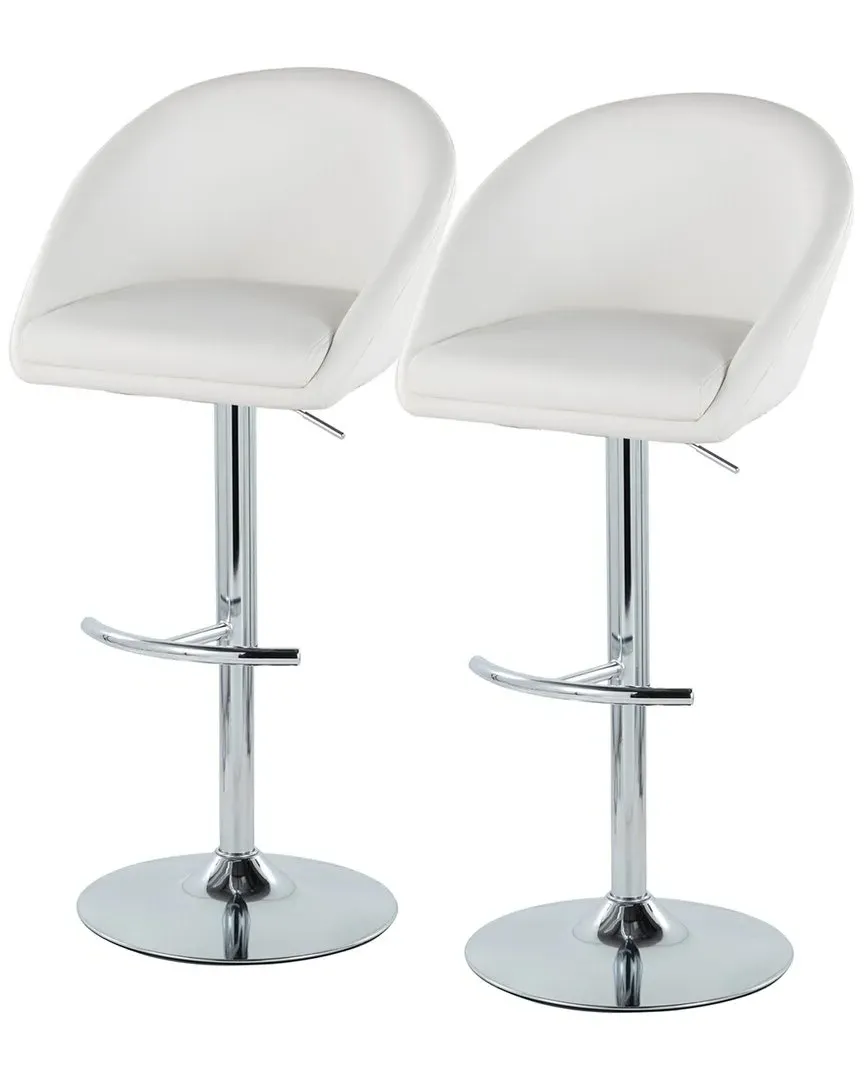 Matisse Highback Adjustable Bar Stools with Footrest - White