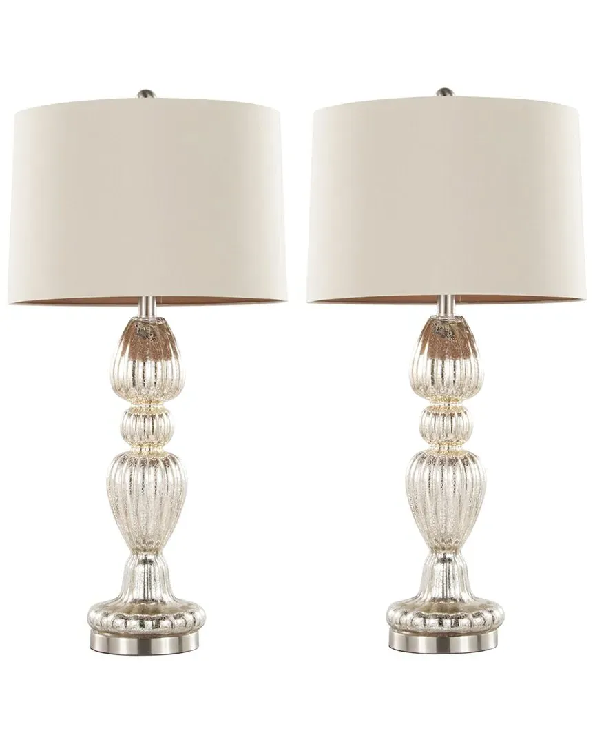 Spade 30in Table Lamp - Mercury Glass, Brushed Nickel