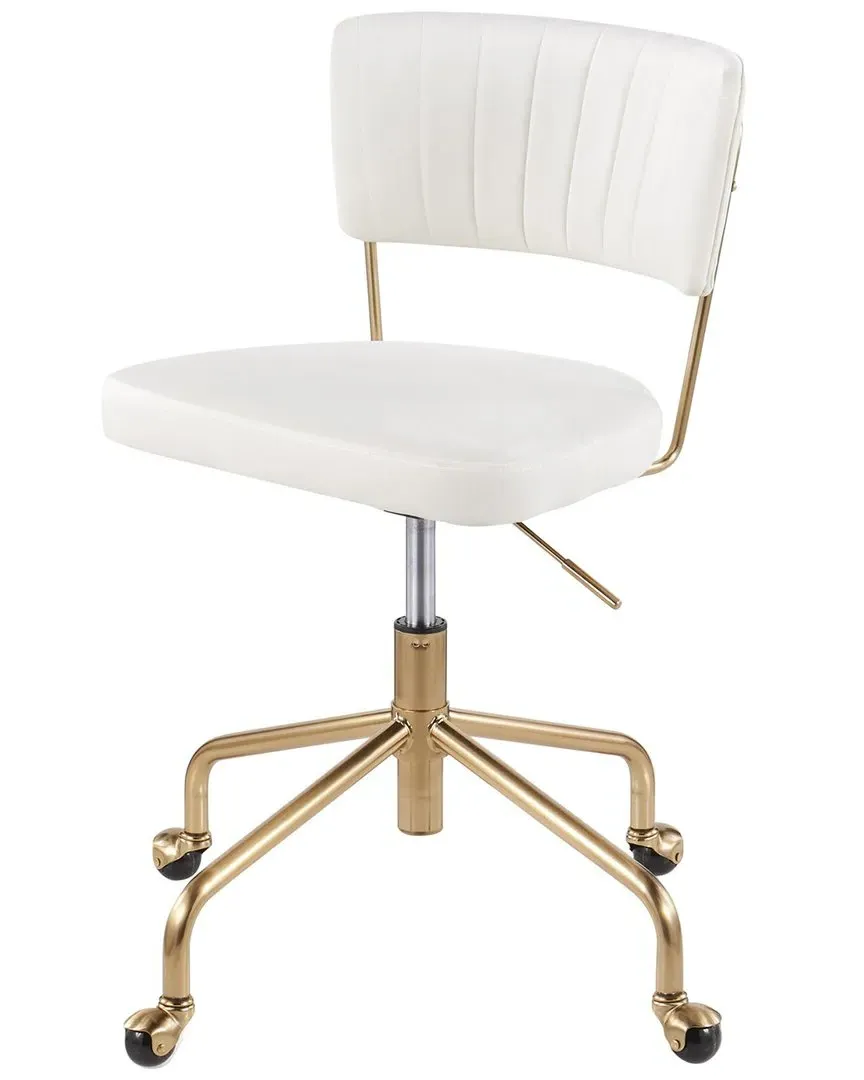 Tania Task Chair with Adjustable Height - Gold, Velvet image