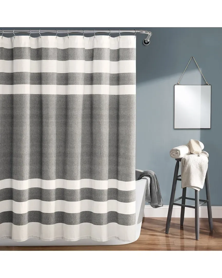 Cape Cod Stripe Shower Curtain - Gray, Cotton image