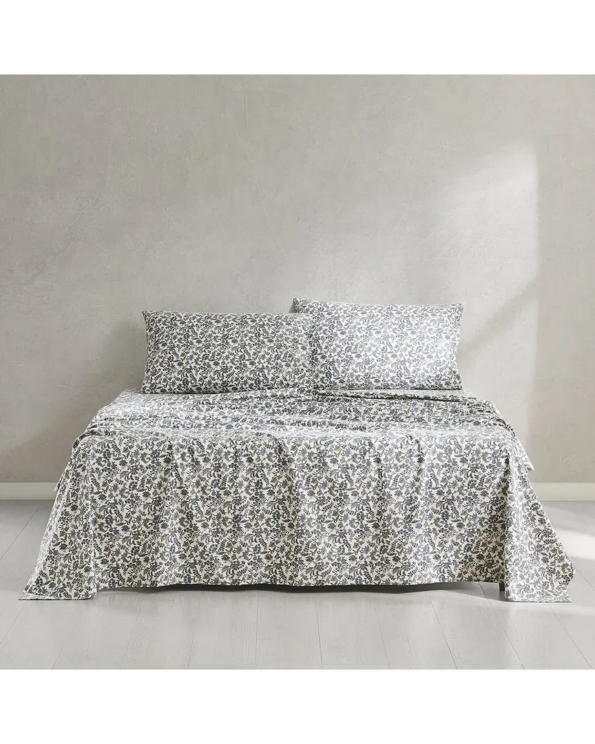 Lillian Block Print Cotton Sheet Set - Blue image