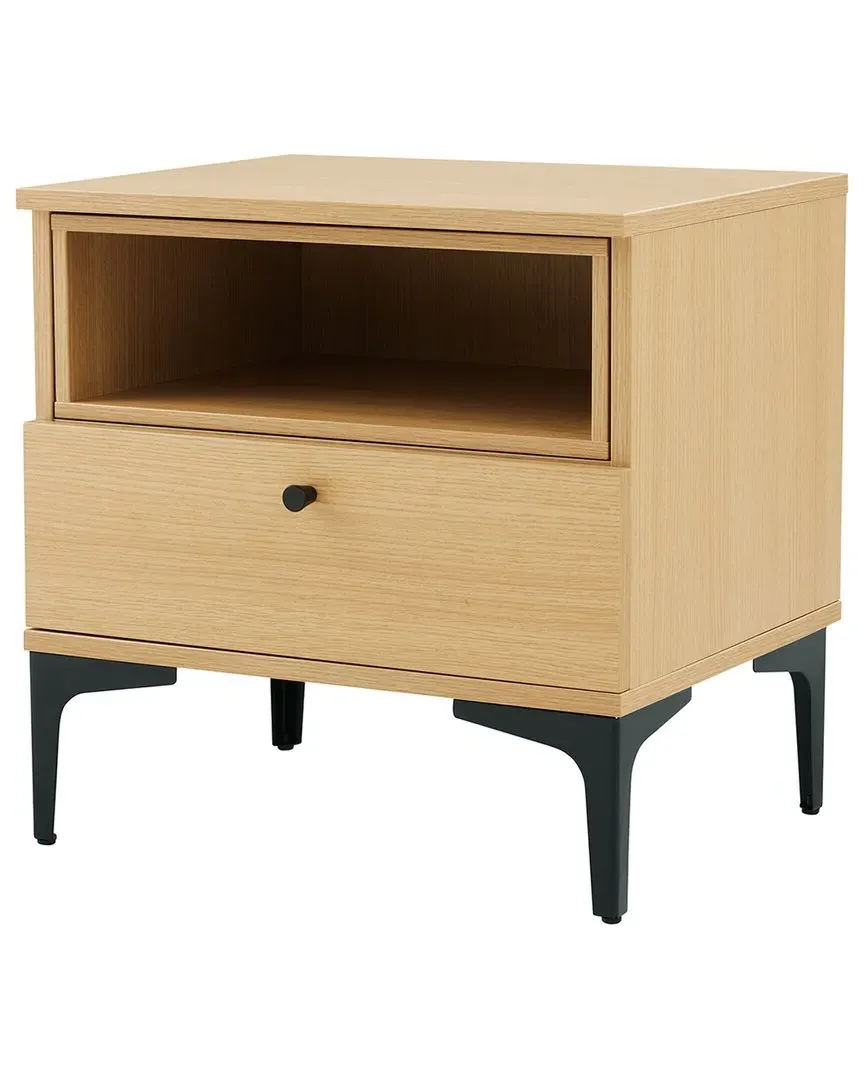 Amara Nightstand with Drawer - Brown, MDF image