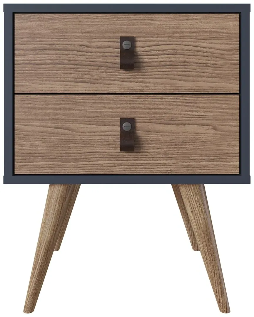 Amber 2-Drawer Nightstand - Blue, MDF image