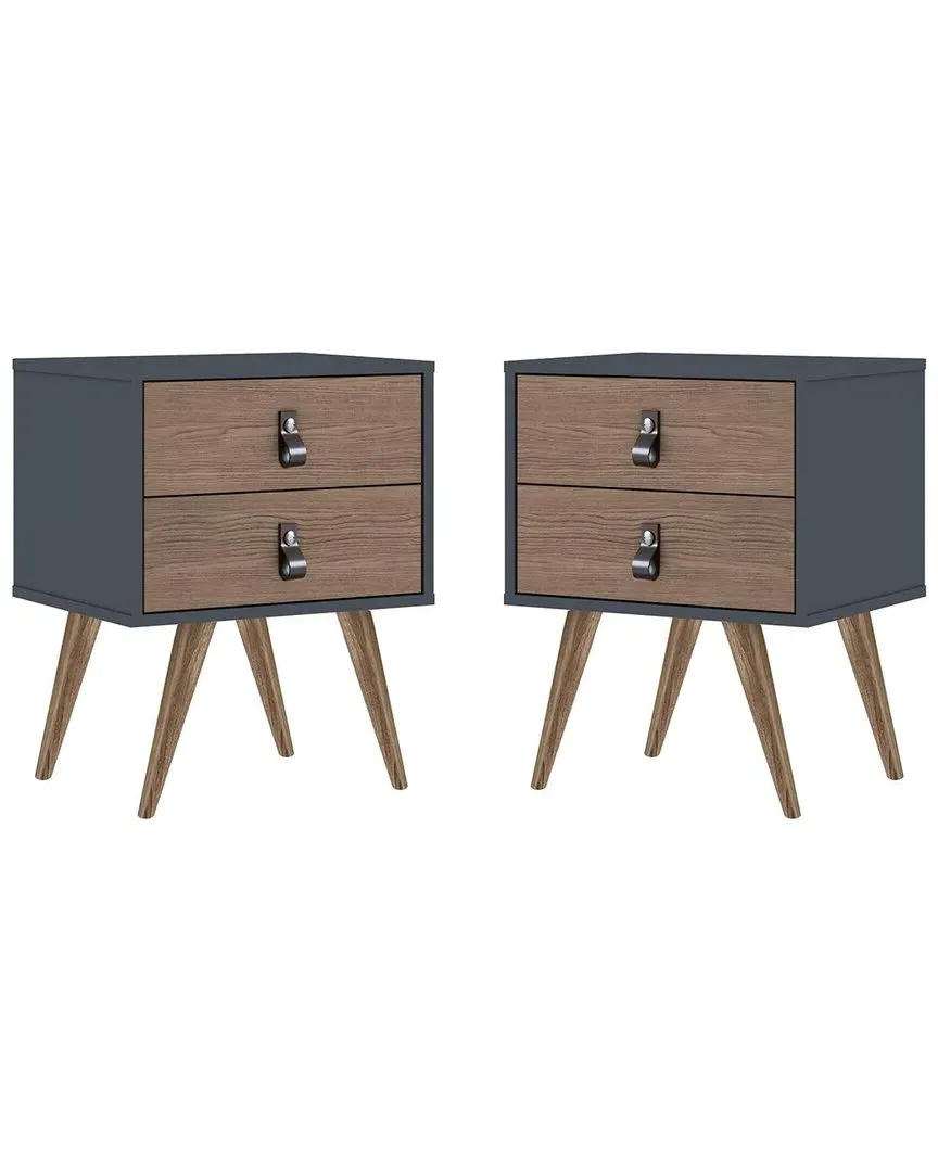 Amber Set of 2 Nightstands - Blue, MDF image