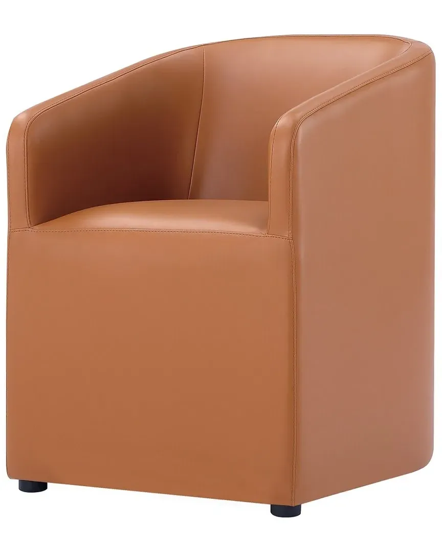 Anna Round Dining Armchair - Saddle, Wood