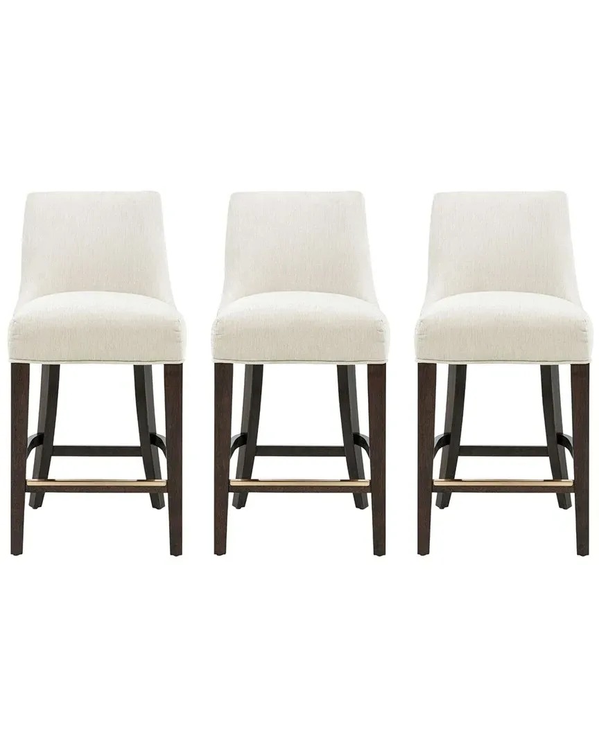 Beever Counter Stool with Backrest - Cream, Chenille