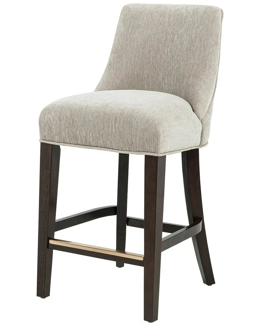 Beever Counter Stool with Backrest - Taupe, Chenille