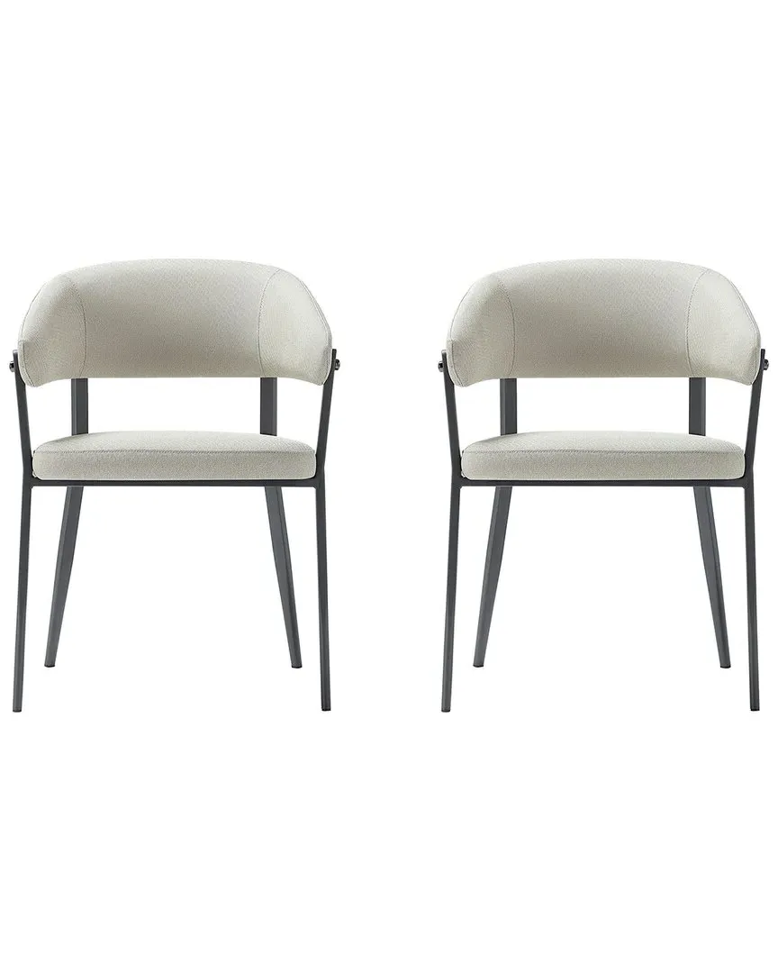 Belle Set of 2 Dining Chairs - Oatmeal, Leatherette image