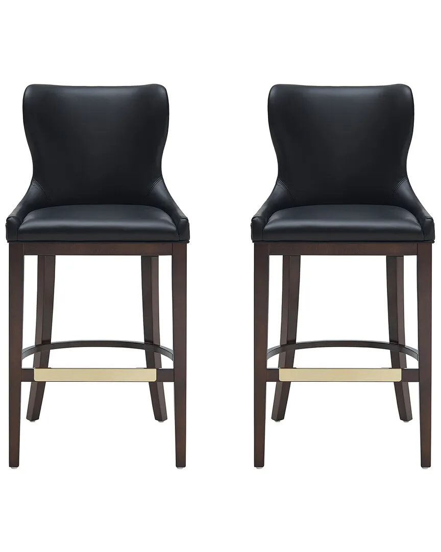 Blair Set of 2 Barstools - Black, Leatherette image