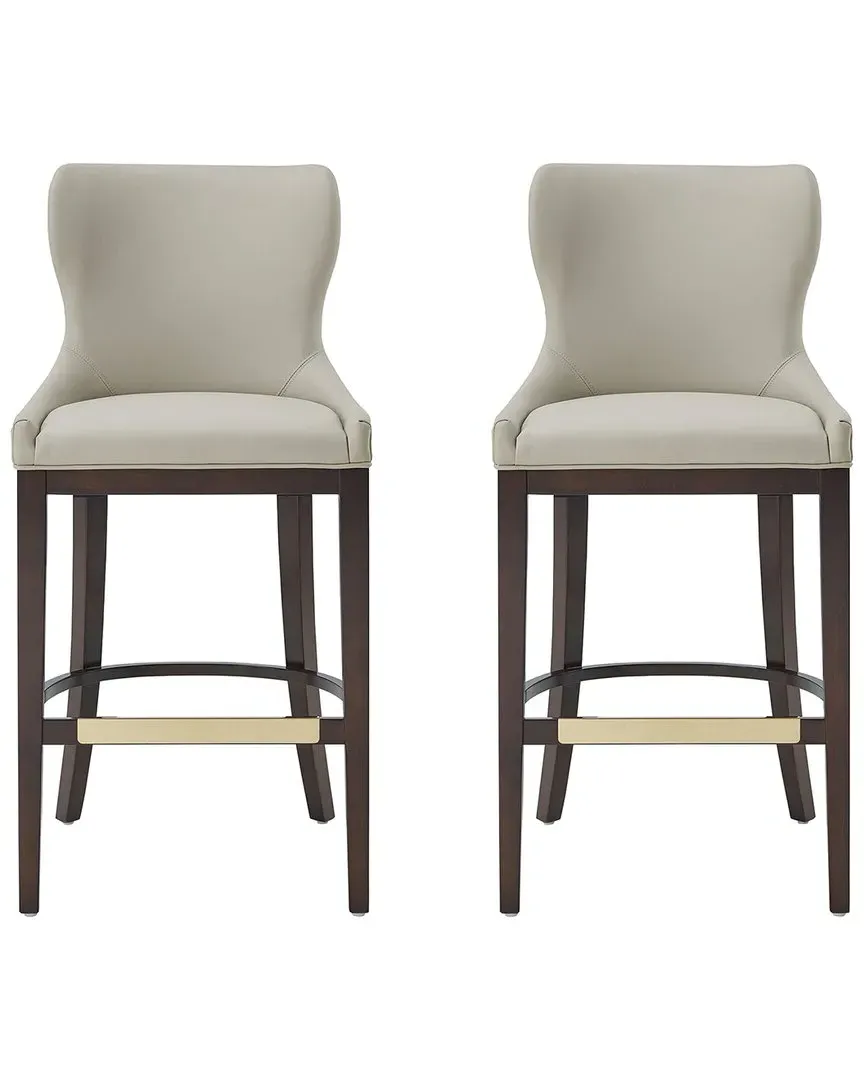 Blair Set of 2 Barstools - Stone, Leatherette