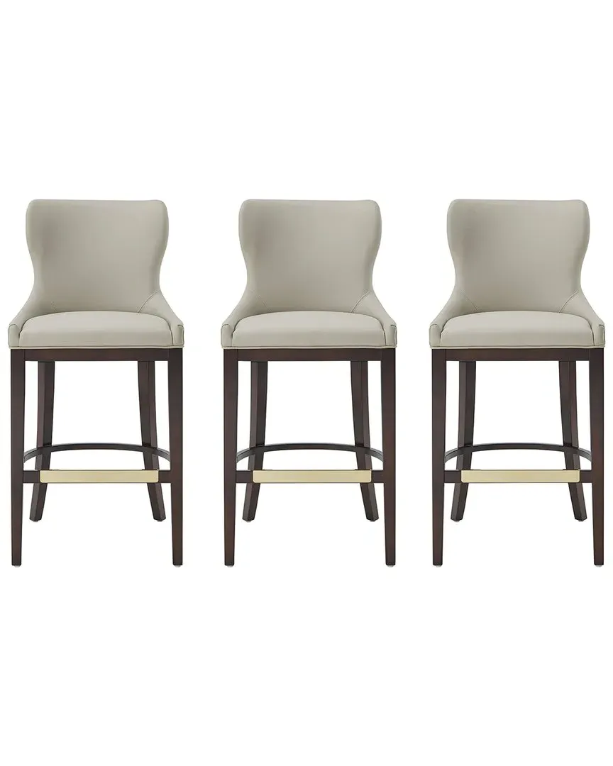 Blair Set of 3 Barstools - Stone, Leatherette