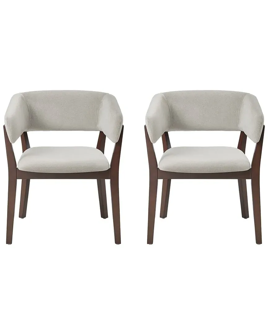 Blake Set of 2 Dining Armchairs - Greige, Beech Wood image