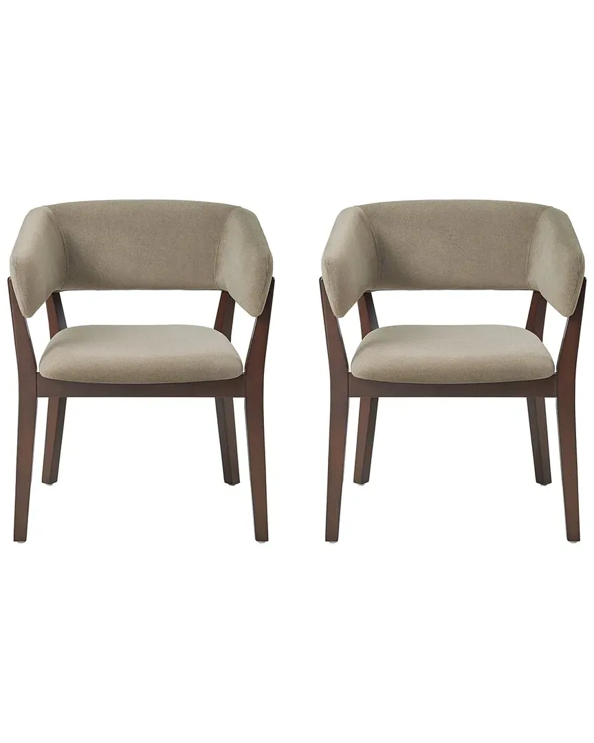 Blake Set of 2 Dining Armchairs - Linen, Beech Wood