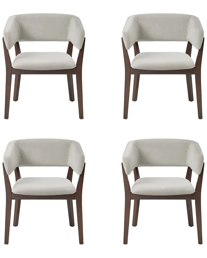 Blake Set of 4 Dining Armchairs - Greige, Beech Wood image