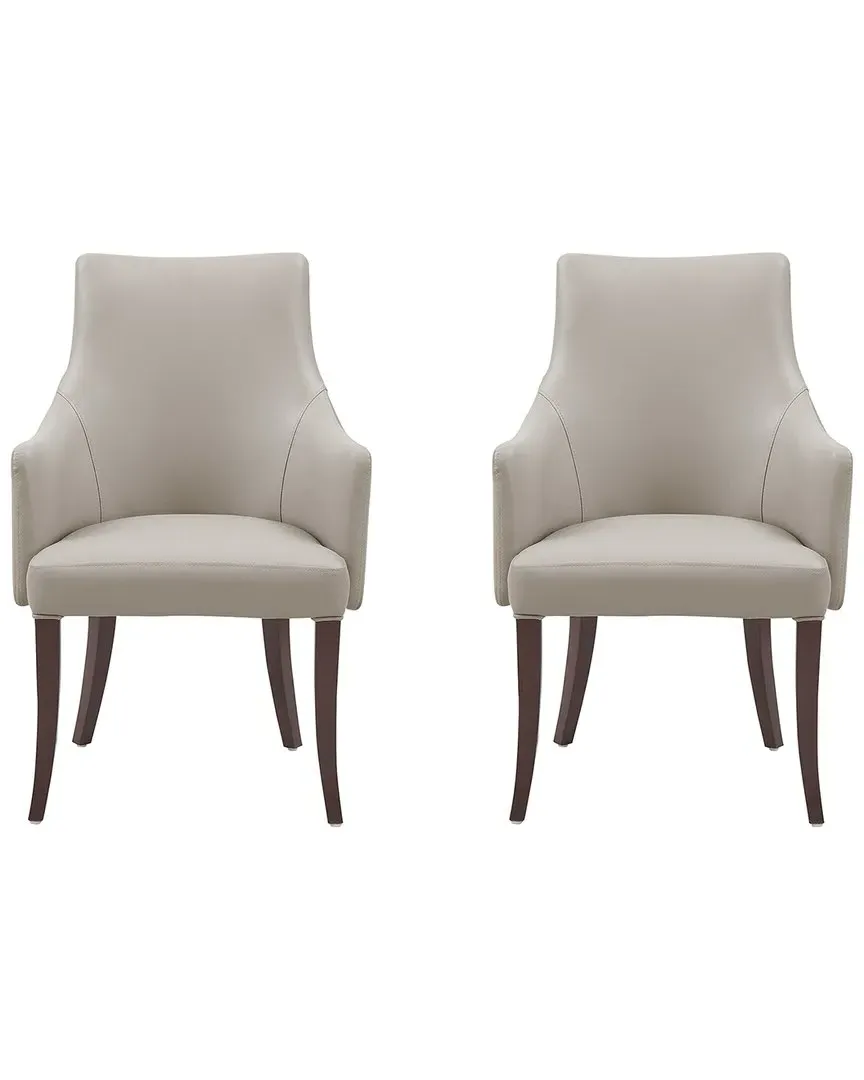 Connie Set of 2 Dining Armchairs - Light Grey, Leatherette