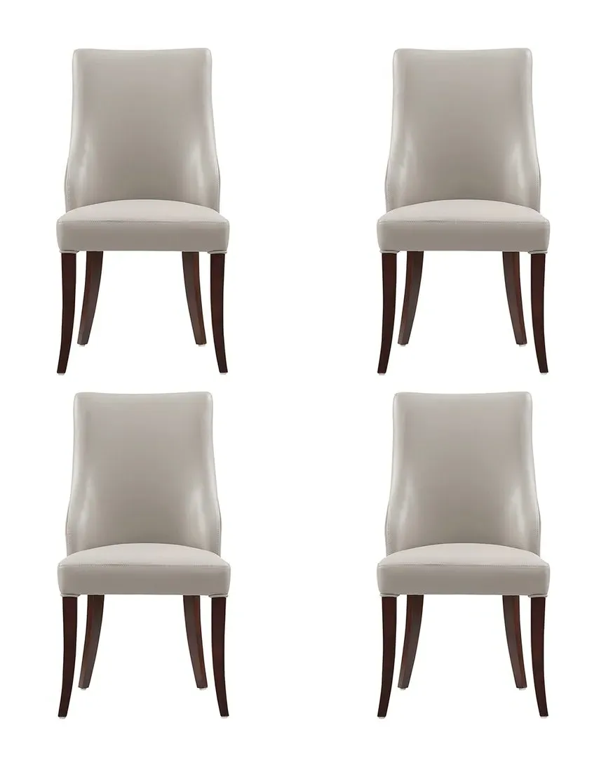 Connie Set of 4 Dining Chairs - Light Grey, Leatherette