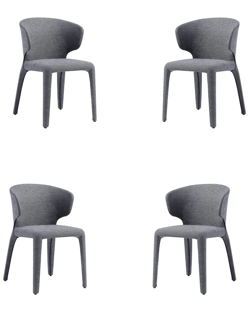 Conrad Set of 4 Dining Chairs - Grey, Metal image