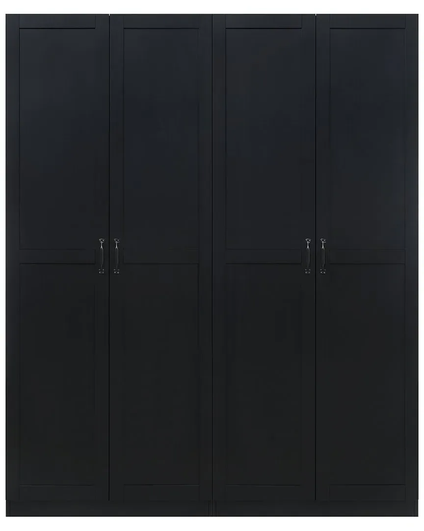 Cornelia 2-Piece Storage Closet Set with 11 Shelves - Black, MDF