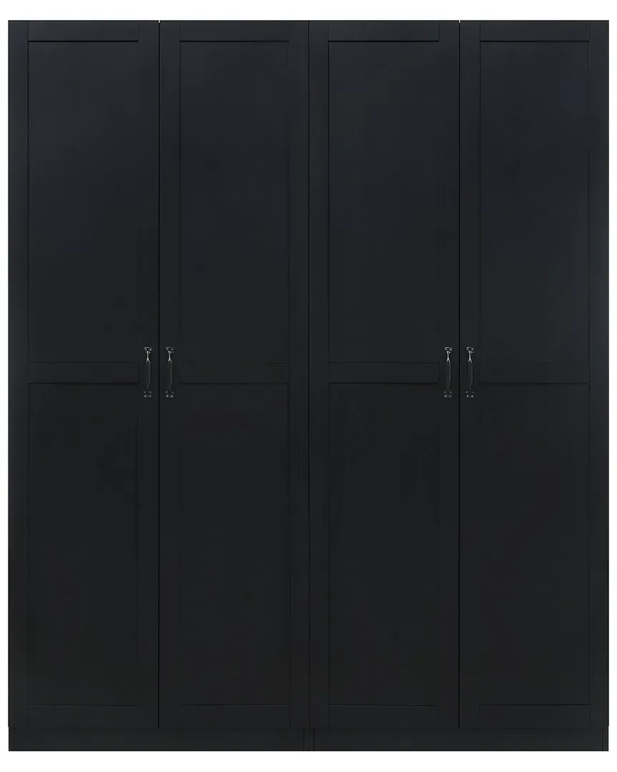 Cornelia Storage Closet Set with Fixed Shelves - Black, MDF