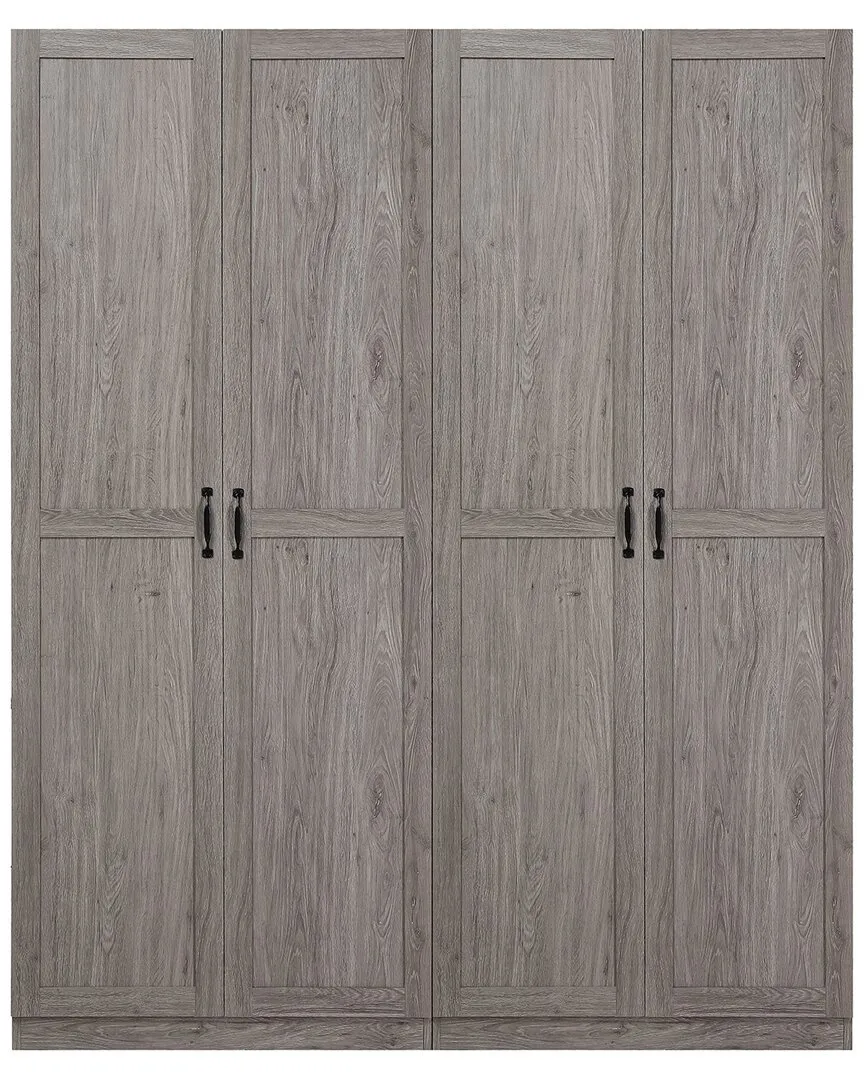 Cornelia Storage Closet Set with Fixed Shelves - Grey, MDF