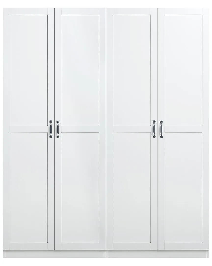 Cornelia Storage Closet Set with Fixed Shelves - White, MDF