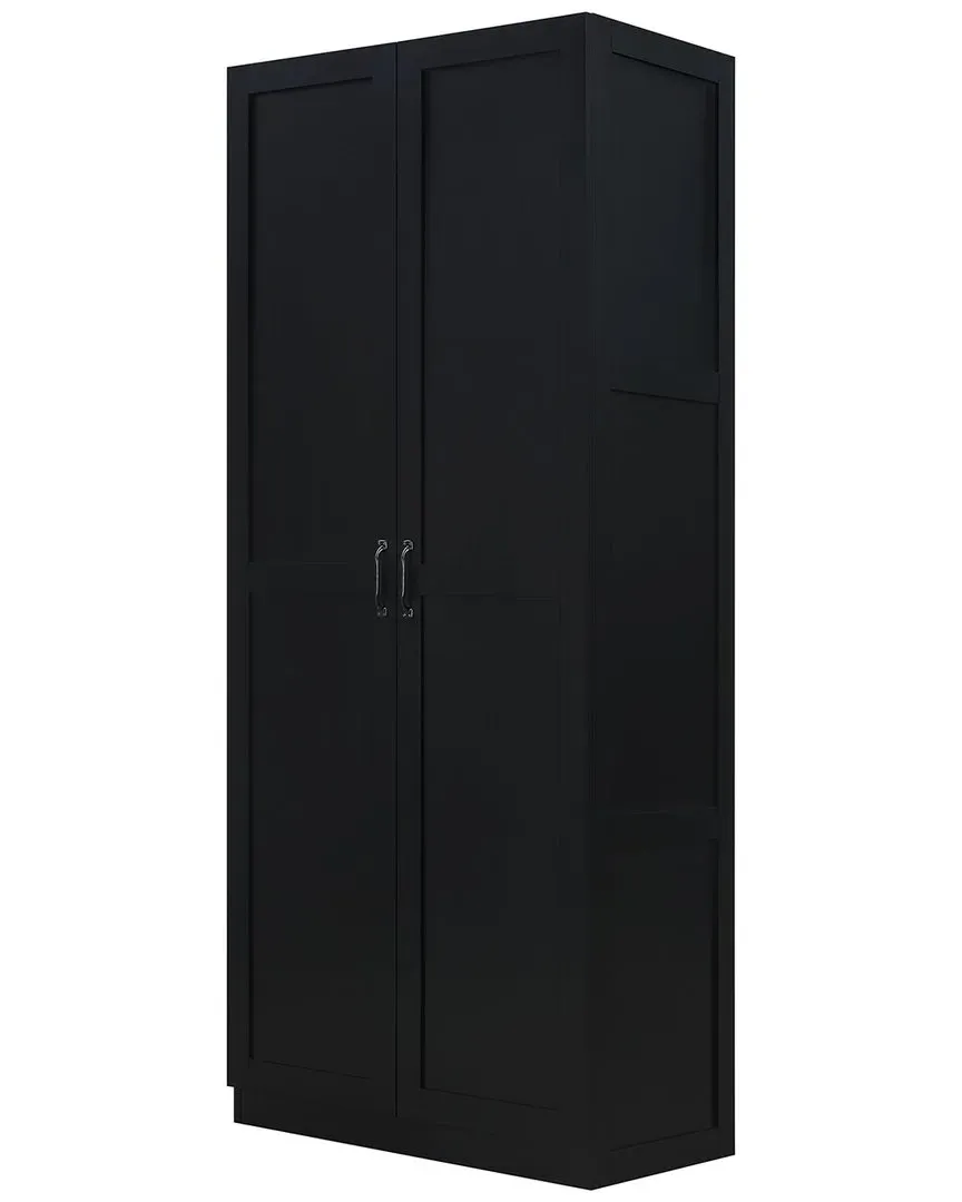 Cornelia Storage Closet with Adjustable Shelves - Black, MDF image