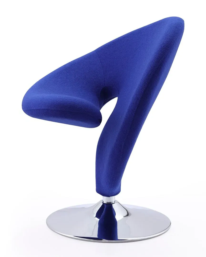 Curl Swivel Accent Chairs Set of 2 - Blue, Metal image